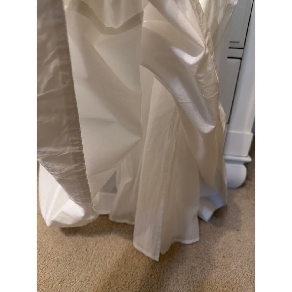NWT Loft Poplin Tie Midi Pocket Dress Women's Size 0 White 100% Cotton Coastal - Picture 12 of 12